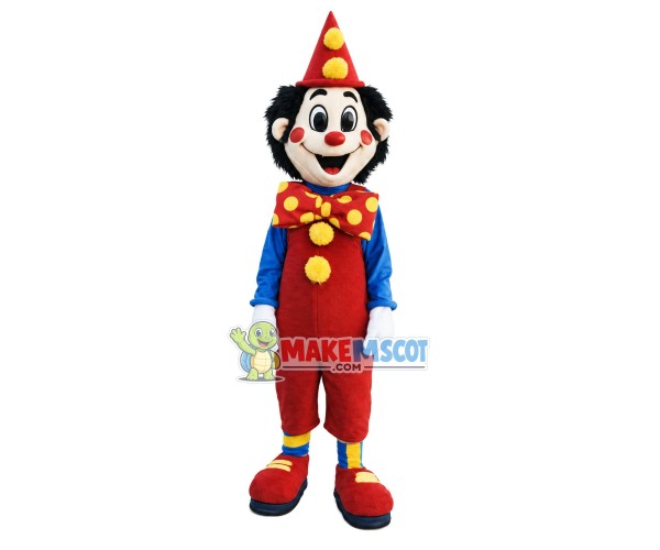Smiling Clown Boy Mascot Costume Smiling Clown Boy Mascot Costume