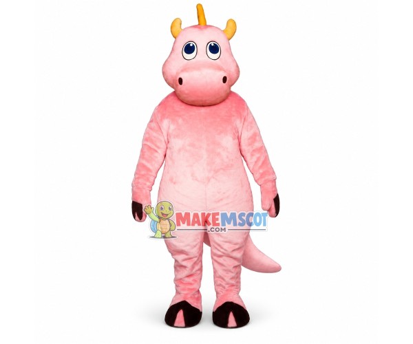 Cute Pink Dinosaur Mascot Costume	