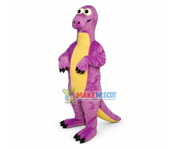Purple Brontosaurus Dinosaur Mascot Costume	