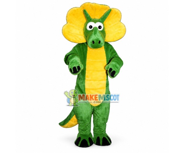 Green Triceratops Mascot Costume Green Triceratops Mascot Costume