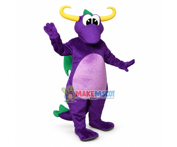 Long Horned Purple Dragon Mascot Costume Long Horned Purple Dragon Mascot Costume