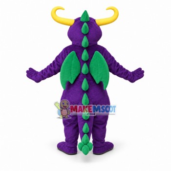 Long Horned Purple Dragon Mascot Costume Long Horned Purple Dragon Mascot Costume