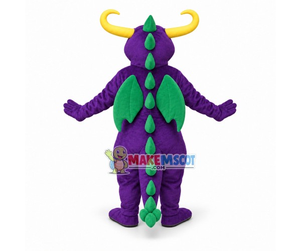 Long Horned Purple Dragon Mascot Costume Long Horned Purple Dragon Mascot Costume