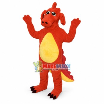 Orange Whimsical Dragon Mascot Costume 