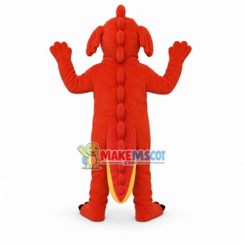 Orange Whimsical Dragon Mascot Costume Orange Whimsical Dragon Mascot Costume