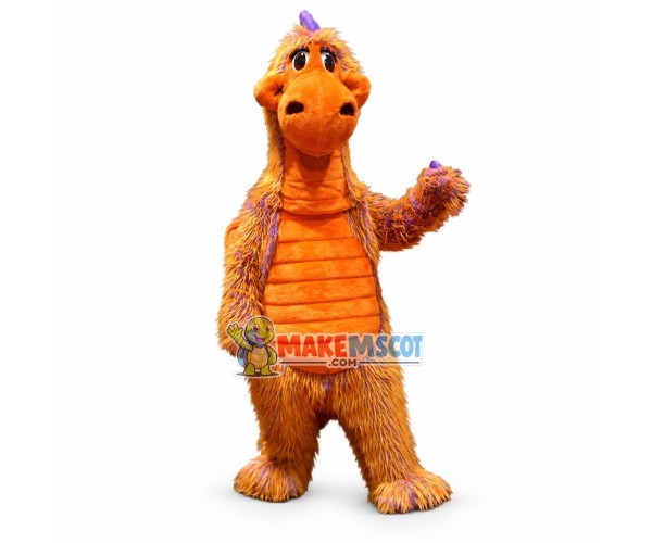 Skittles Multicolored Fur Dragon Mascot Costume 