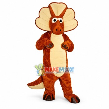 Orange Triceratops Mascot Costume Orange Triceratops Mascot Costume