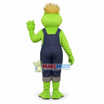 Farmer Frog Mascot Costume 