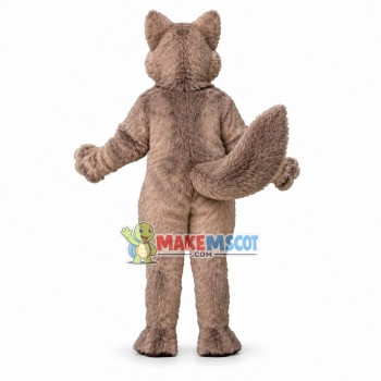 Adult Plush Gray Wolf Pup With Blue Eyes Mascot Costume Adult Plush Gray Wolf Pup With Blue Eyes Mascot Costume