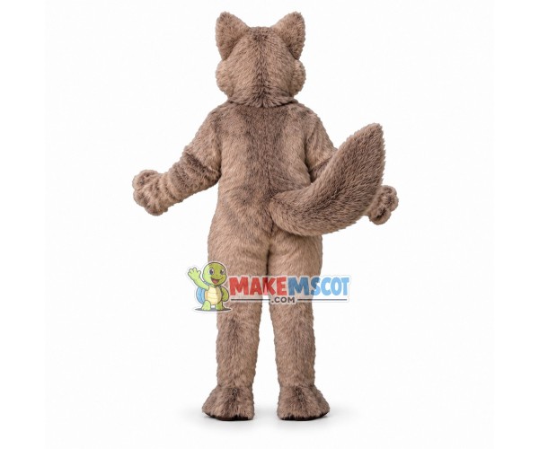 Adult Plush Gray Wolf Pup With Blue Eyes Mascot Costume Adult Plush Gray Wolf Pup With Blue Eyes Mascot Costume