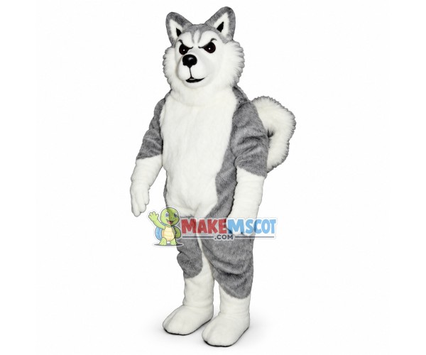Arctic Sled Wolf Mascot Costume Arctic Sled Wolf Mascot Costume