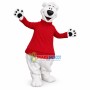 Lovely Polar Bear In Red Sweater Mascot Costume 