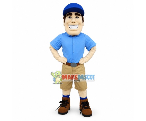 Optimistic Pilot Pete Mascot Costume Optimistic Pilot Pete Mascot Costume