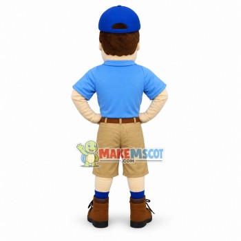 Optimistic Pilot Pete Mascot Costume Optimistic Pilot Pete Mascot Costume
