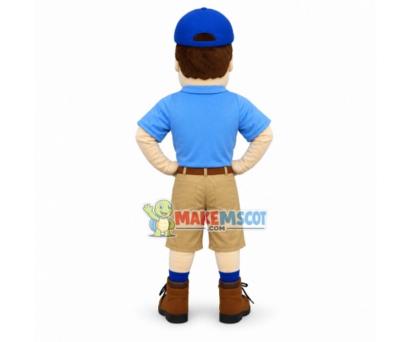 Optimistic Pilot Pete Mascot Costume Optimistic Pilot Pete Mascot Costume