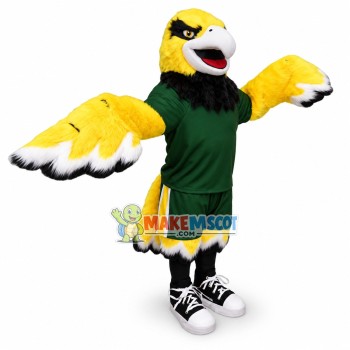 Sport Yellow Hawk Mascot Costume 