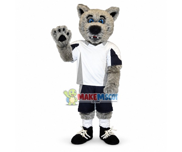Soccer Grey Wolf Mascot Costume Soccer Grey Wolf Mascot Costume