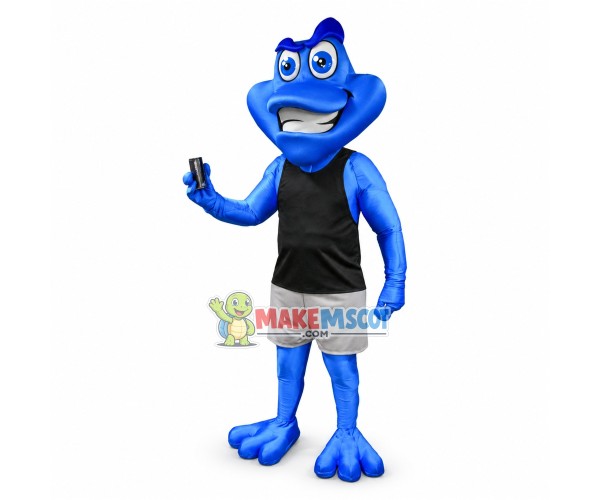 Power Blue Frog Mascot Adult Costume Power Blue Frog Mascot Adult Costume