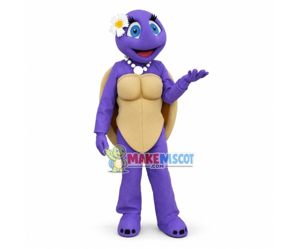 Sweet Cartoon Purple Turtle Girl Mascot Costume Sweet Cartoon Purple Turtle Girl Mascot Costume
