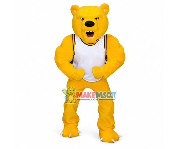 University Power Fierce Golden Bear Mascot Costume 