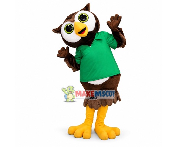 Adult Owl Mascot Costume Fancy Dress Outfit