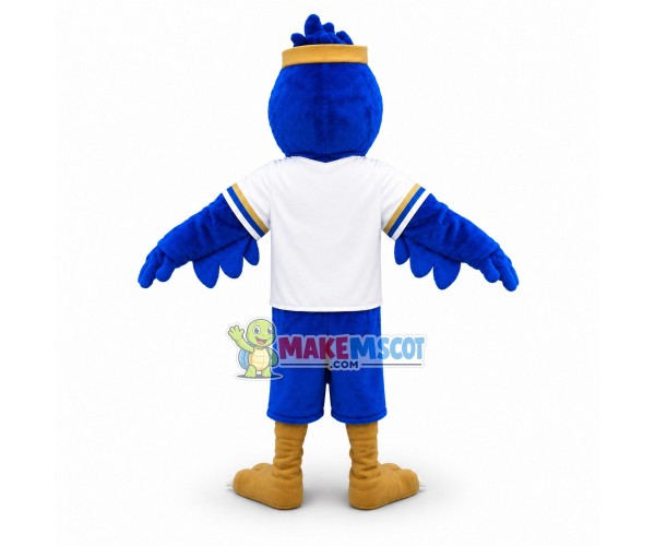 Sport Blue Falcon Mascot Costume Sport Blue Falcon Mascot Costume