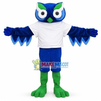 Adult Blue Owl Mascot Costume Adult Blue Owl Mascot Costume