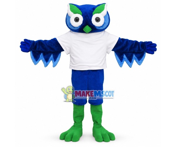 Adult Blue Owl Mascot Costume 