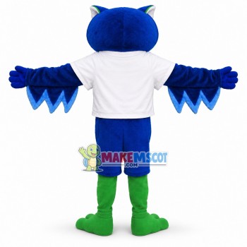 Adult Blue Owl Mascot Costume Adult Blue Owl Mascot Costume
