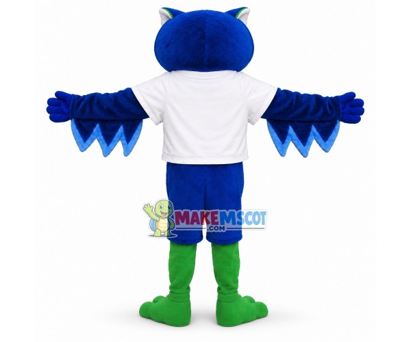 Adult Blue Owl Mascot Costume Adult Blue Owl Mascot Costume