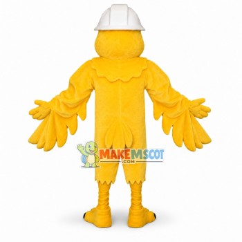 Canary Wearing Hard Hat Mascot Costume 