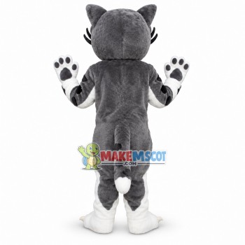 Grey Bobcat Mascot Costume 