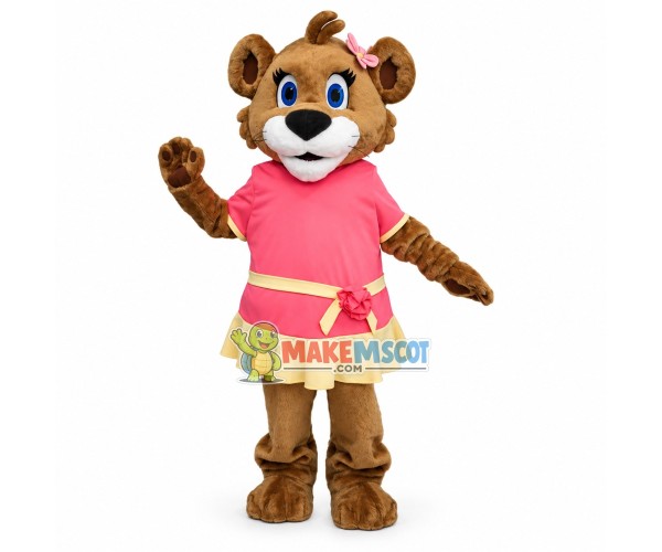 Beautiful Lion Cub Girl Mascot Adult Costume Beautiful Lion Cub Girl Mascot Adult Costume