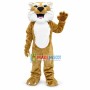 Howling Beige Bobcat Mascot Adult Costume 