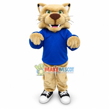 College Beige Bobcat Mascot Costume College Beige Bobcat Mascot Costume