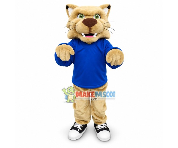 College Beige Bobcat Mascot Costume College Beige Bobcat Mascot Costume