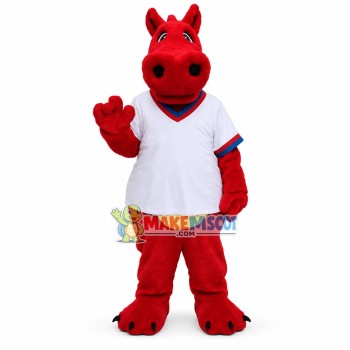 Ozzie the Red Dragon Mascot Costume Ozzie the Red Dragon Mascot Costume