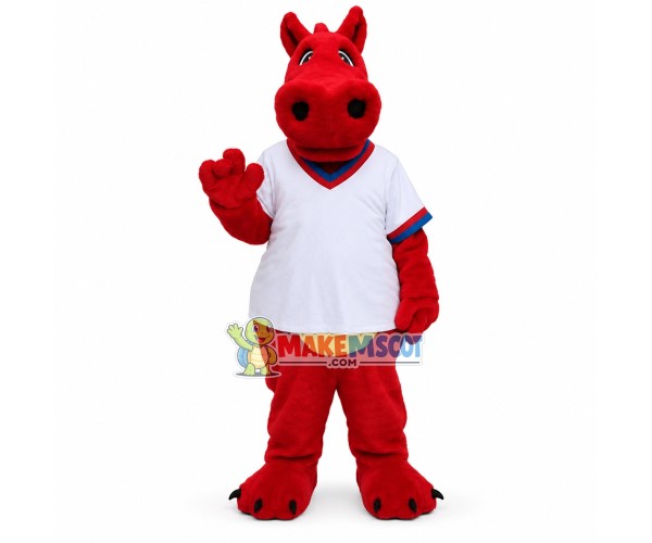 Ozzie the Red Dragon Mascot Costume Ozzie the Red Dragon Mascot Costume