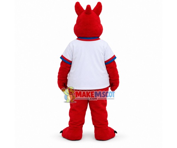 Ozzie the Red Dragon Mascot Costume Ozzie the Red Dragon Mascot Costume