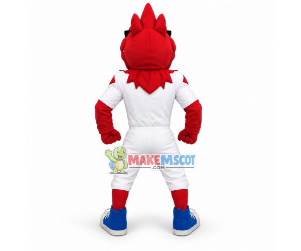Cool Sport Red Dinosaur Mascot Costume Cool Sport Red Dinosaur Mascot Costume