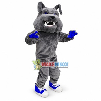 Fierce Sport Grey Bulldog Mascot Costume Fierce Sport Grey Bulldog Mascot Costume