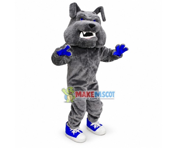Fierce Sport Grey Bulldog Mascot Costume Fierce Sport Grey Bulldog Mascot Costume
