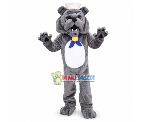 Sailor Grey Bulldog Mascot Costume Sailor Grey Bulldog Mascot Costume
