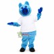 Smiling Cartoon Blue Pig Mascot Costume Smiling Cartoon Blue Pig Mascot Costume