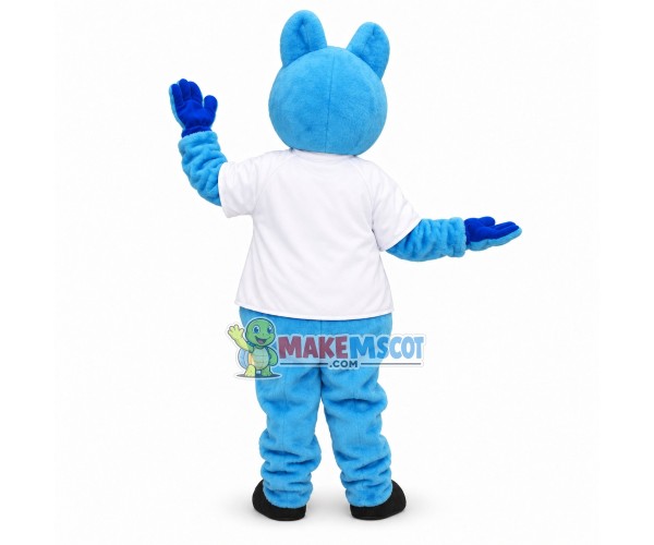 Smiling Cartoon Blue Pig Mascot Costume Smiling Cartoon Blue Pig Mascot Costume