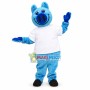 Smiling Cartoon Blue Pig Mascot Costume 
