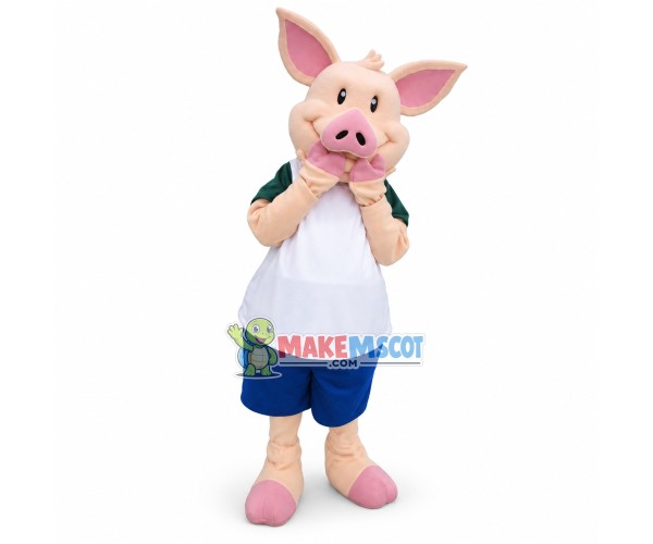 Cute Shy Pig Mascot Costume 