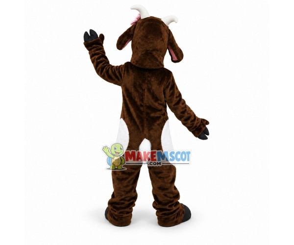 Happy Brown Goat Mascot Costume Happy Brown Goat Mascot Costume