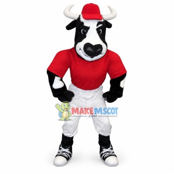 Baseball Holstein Bull Mascot Costume 