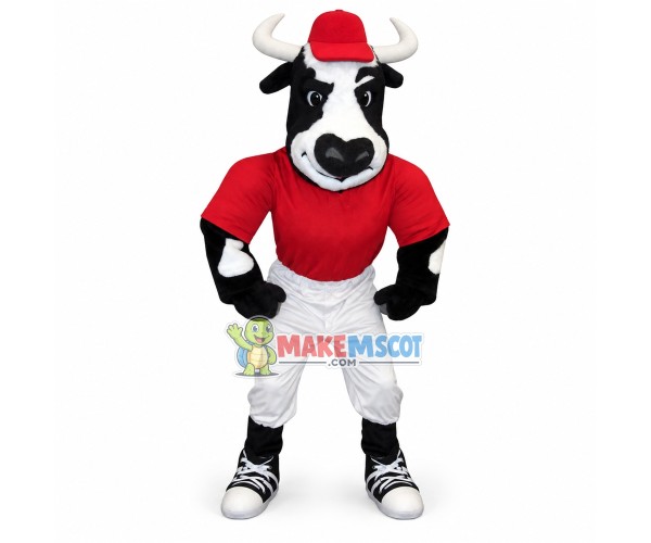 Baseball Holstein Bull Mascot Costume Baseball Holstein Bull Mascot Costume